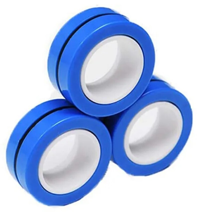 Blue Rings Fidget Finger Spinner SensoryToy Autism ADHD Stress