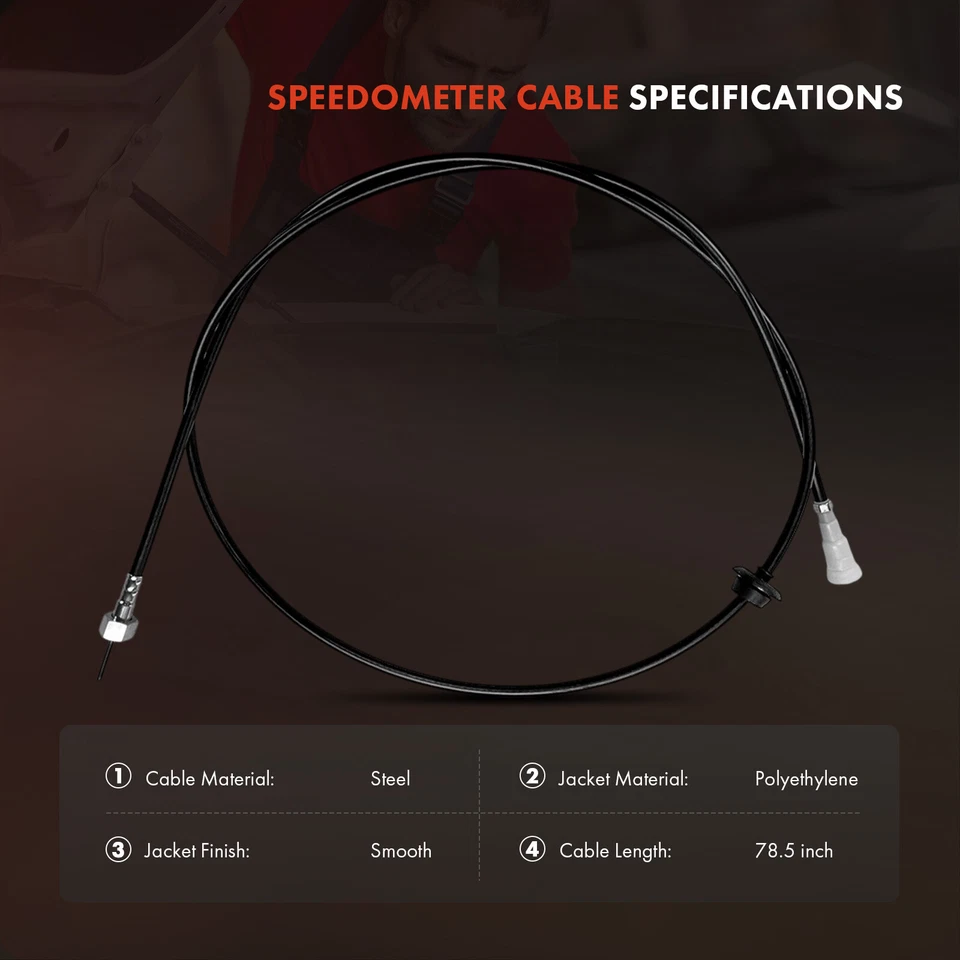 Cable velocímetro 78,5 pulgadas para Jeep Wrangler YJ 1991 1992 1993 GASOLINA 4897801AA Foto 3 de 4