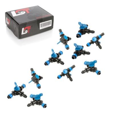 10x Absperrhahn Verbindungsstück Kupplung Bewässerung T-Stück Ø 17x16x17 mm