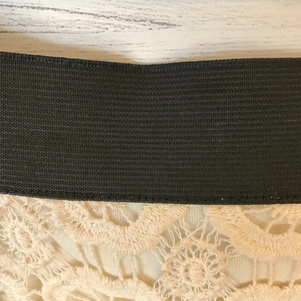 Falda Sello Húmedo Mujer Talla Mediana Marfil Encaje Bordado 100% Algodón Mini Romántico Foto 4 de 4