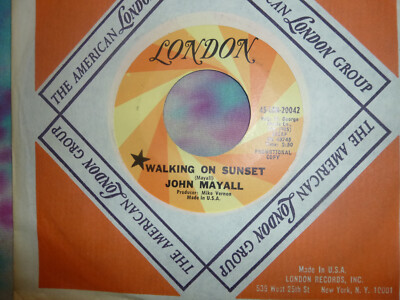 JOHN MAYALL Walking On Sunset 45 RPM 7'' 1968 Blues Rock Promo