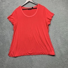 H by HALSTON Shirt Womens 2X Pink Scoop Neck Blouse Stretch Soft Comfy