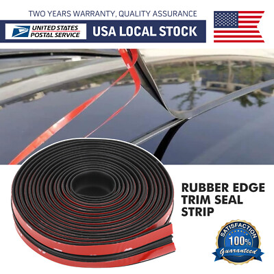 10-Foot T-Shape Windshield Weather Seal Trim For Honda & Universal Cars - Black Rubber 2 thumbnail image