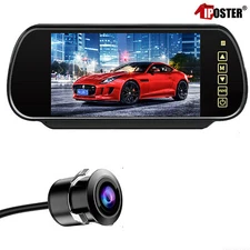 7'' Car Reversing Mirror Monitor HD Flush Mount Mini Backup Camera Kits System