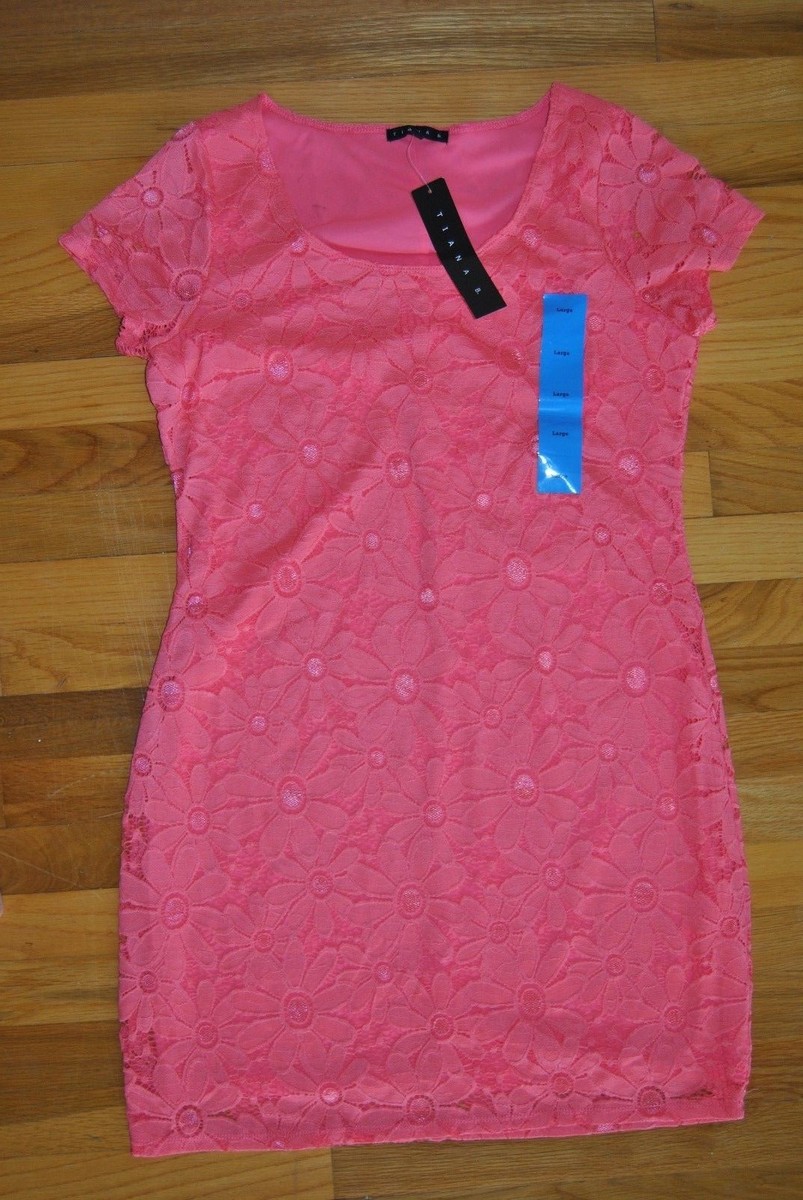 tiana b lace dress Tiana B. Womens 14 Navy Blue 3/4 Sleeve Lace Dress
