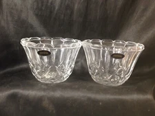 Pair of Lead Crystal Clear Cut Decorative Bowls