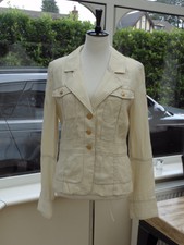 Bnwt Tommy Hilfiger Beige Pharoe Tribal Village Linen Blazer/ Jacket Sz L