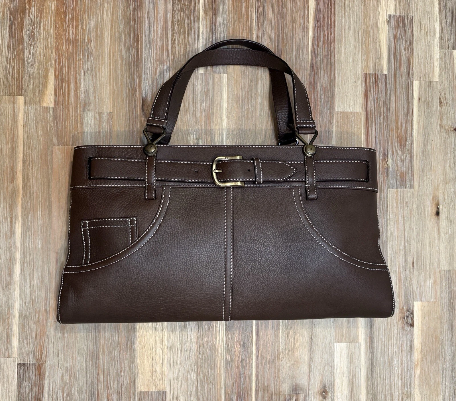 Dior by Galliano FW 2001   Sac à main / bandoulière en cuir poche jean   Magnifique