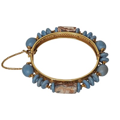 Vintage Miriam Haskell 1950 s Slide Lock Clasp, Safety Chain Bracelet 