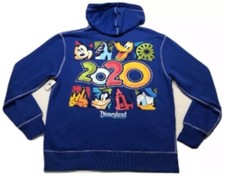 Disneyland 2020 Mickey Mouse  Friends Adult XL Zip Hoodie Sweatshirt NWT