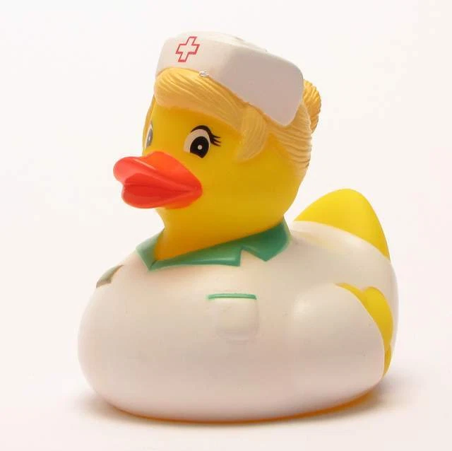 DUCKSHOP Badeente Krankenschwester Quietscheentchen Quietscheente Gummiente Plastikente