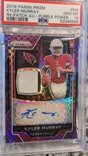 2019 Prizm Kyler Murray /30 Auto PURPLE Power RPA RC PSA 10 GEM MINT Cardinals
