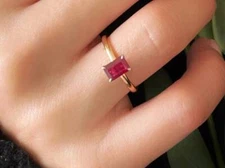14k Gold Plated Natural Ruby Ring, Dainty Ring, Stacking Ring, Minimalist Ring