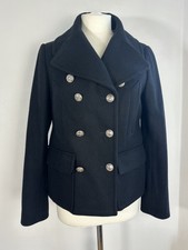 Golden Goose Deluxe Brand Black Wool Pea Coat, M/s
