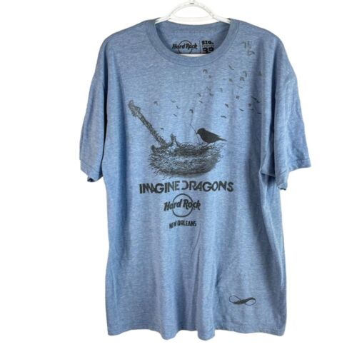 Hard Rock Cafe New Orleans Imagine Dragons T Shirt Mens XL Blue S/S Mixed Blend