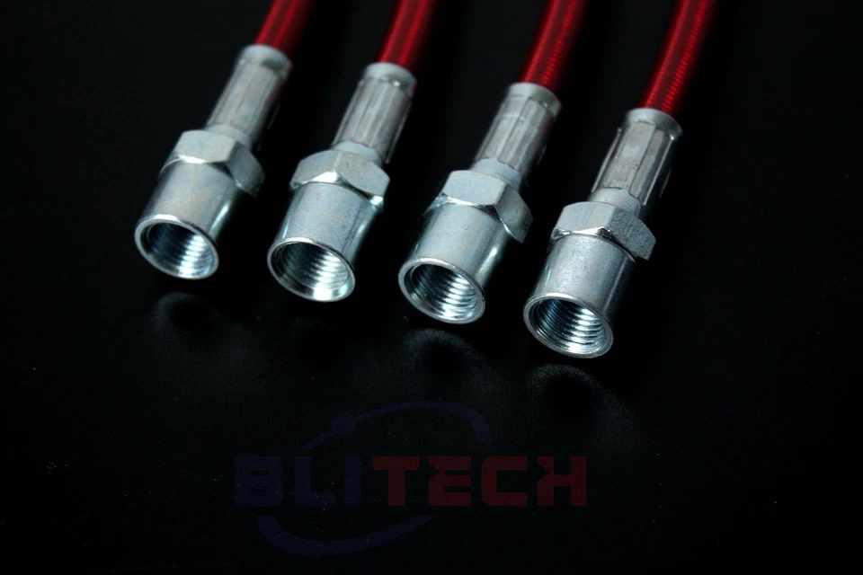 Red Braided Stainless Steel Brake Line Kit For 84-91 BMW E30 318 325 1- 6 Pieces Foto 2 de 4