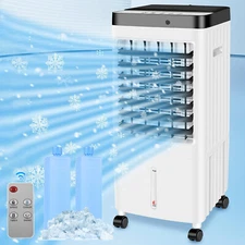 3 in 1 Portable Air Conditioner Fan 3 Gal Evaporative Swamp Cooler Windowless