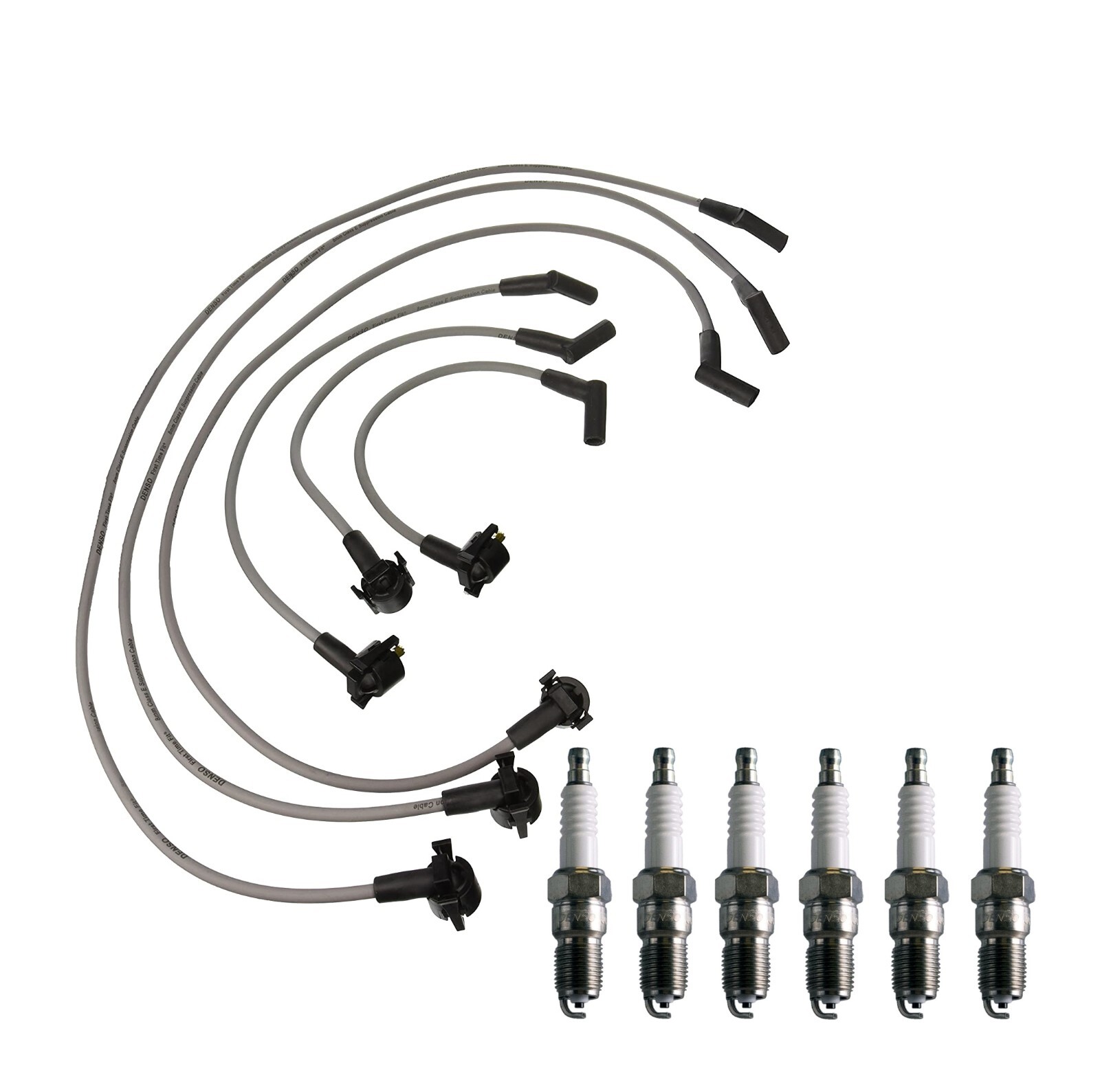 Denso Wire Set 8mm  6 U-Groove Spark Plugs 0.060 Kit For Ford Mustang 3.8 V6