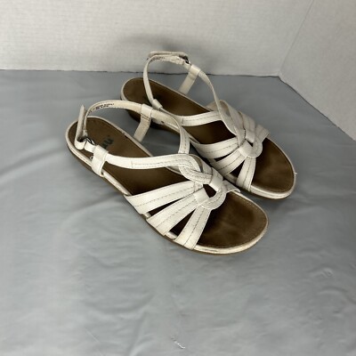 Yuu Womens Sandals Size 8 1/5 Style: MORIA White Strappy Open Toe Hook & Loop
