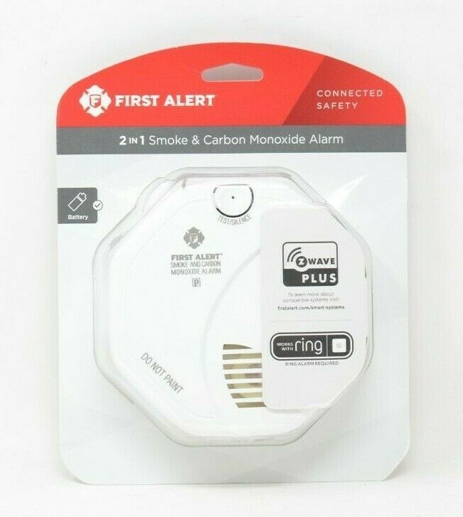 First Alert 2 In 1 Smoke & Carbon Monoxide alarm Z Wave Works with RING