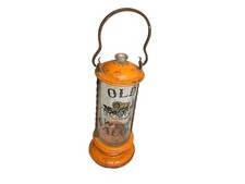 Vintage Old West Saloon Getr&auml;nkespender Glas Metall Laterne Orange Deko 32cm