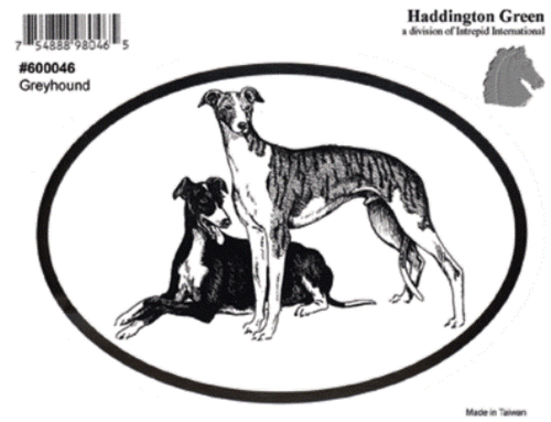 Windhund Aufkleber - Hunderasse Oval Vinyl Schwarz & Weiß Fensteraufkleber - Bild 2 von 2