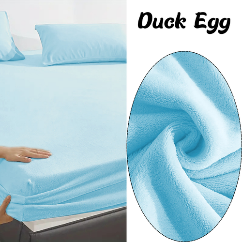 Sábana de cama de lana polar de peluche acogedora cálida extra profunda 30 cm cama doble tamaño - Imagen 45 de 87