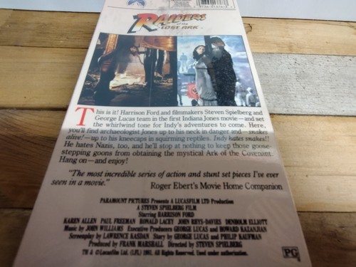 Raiders of the Lost Ark 1981 SEALED VHS #1376 w/ Paramount Home Video Watermarks - Picture 5 of 15