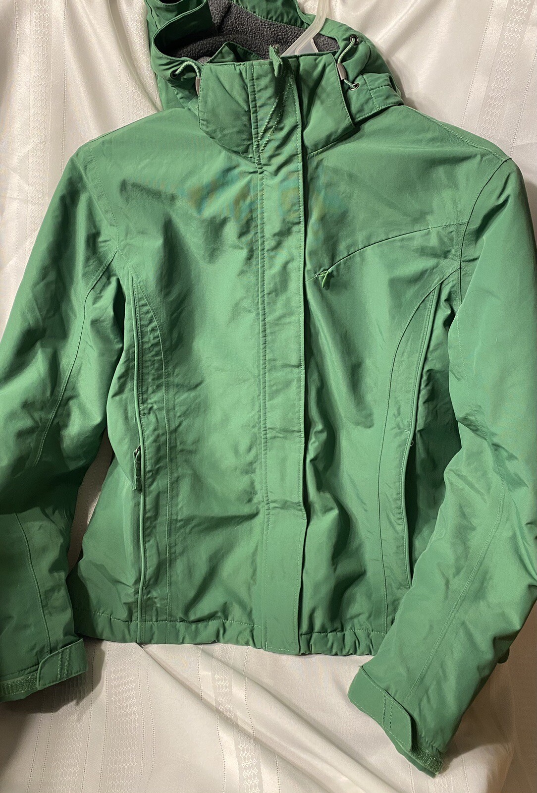 Lands' End Women's Squall Jacket w/detachable hood, Green, Petite XS (2