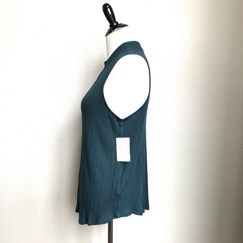 Free People Faye geripptes Schlüsselloch-Tanktop Größe Small türkis neu 58 $ - Bild 4 von 5