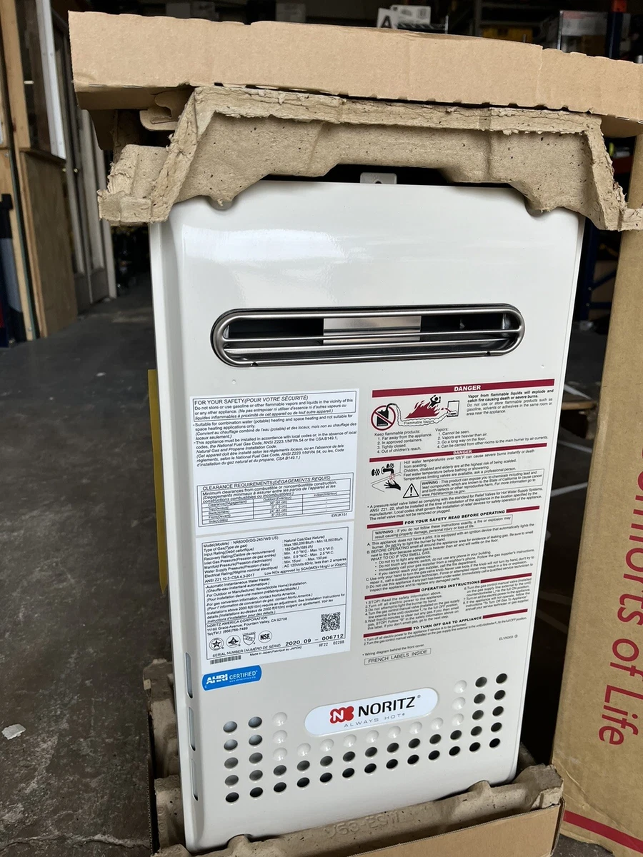 Noritz NR83-OD-NG Outdoor Tankless Water Heater, 180K BTU - GQ2457WS-US-NG  | eBay