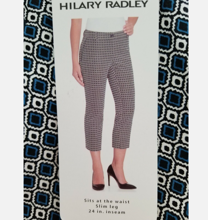 HILARY RADLEY Women's Stretch Dress Slim Leg Cropped PANTS (BLUE 4)NWT