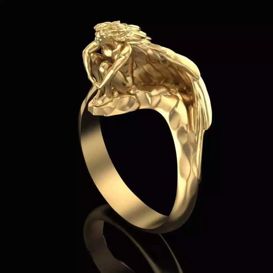 Gold angel ring sale