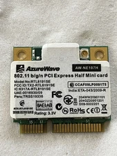 Azureware AW-NE107H Wireless-N 802.11b/g/n PCIe Half Mini Card RTL8191SE