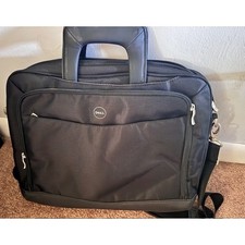 Dell Black Nylon Laptop Briefcase Messenger Bag with Shoulder Strap and Trolley