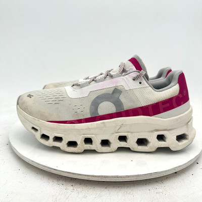 On Running Cloudmonster Women Size 8 3WD10104038 Ivory Grenadine Red Shoes
