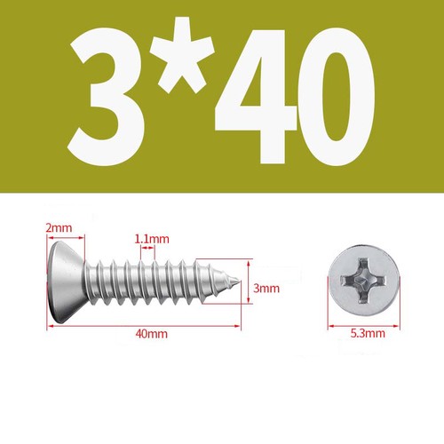 Phillips Countersunk Self Tapping Screws 304 A2 Stainless Steel Tappers M3 - M8 - Picture 19 of 108