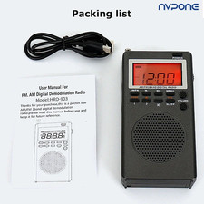 Portable FM AM Radio Mini 9K/10K Radios Receiver Built-In Speaker Backlight HD D