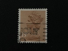 GB 1984 X901 QEII MACHIN 13P PALE CHESTNUT WITH 1 BAND AT RIGHT - USED