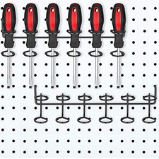 2 Pieces Pegboard Screwdriver Holder Peg Board Tool Utility Hooks Black