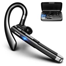 Bluetooth Headset for Cell Phones 500Hrs Standby Time with LED Charging Case ...