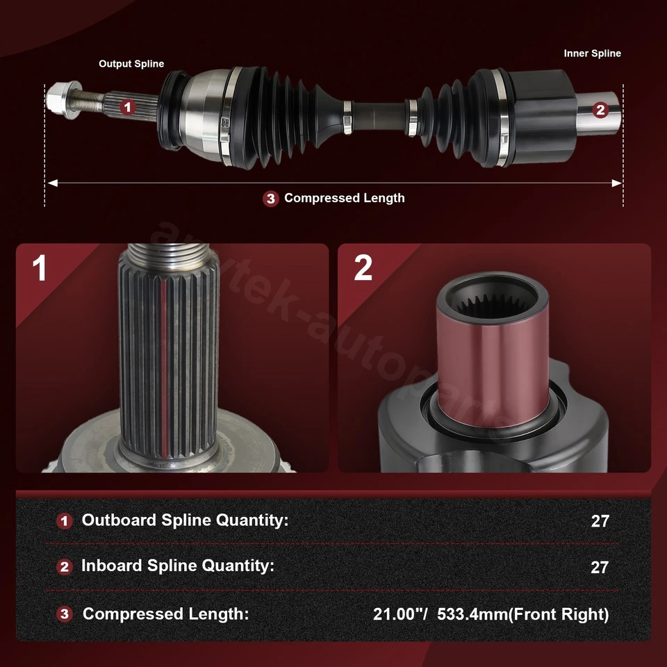 Eje delantero derecho CV para Ford Explorer Mercury Mountaineer 1995-2001 4x4 Foto 3 de 4