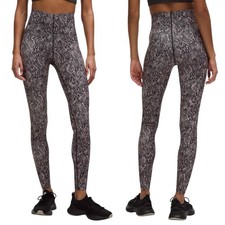 Lululemon Glow Up Super High Rise Tight Pink Gray Snake Print Size 6 PRISTINE