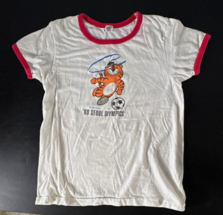Seoul 1988 '88 Seoul Olympics White Red Ringer Shirt Graphic kids S