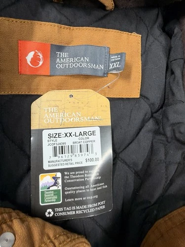 The American Outdoorsman Men’s Copper Canvas Quilted Lined Jacket NWT Size 2XL image 3