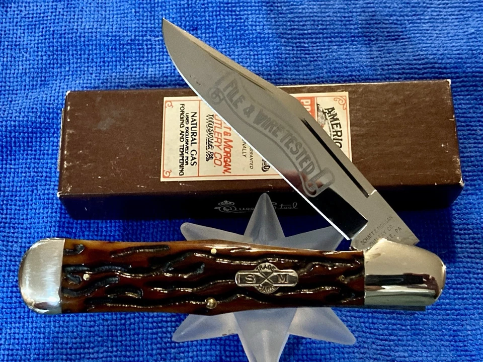 CUCHILLO BOTELLA COCA SCHATT & MORGAN QUEEN CUTLERY EE. UU. 1990 ÁMBAR B0NE #041883 NUEVO EN CAJA Foto 3 de 4