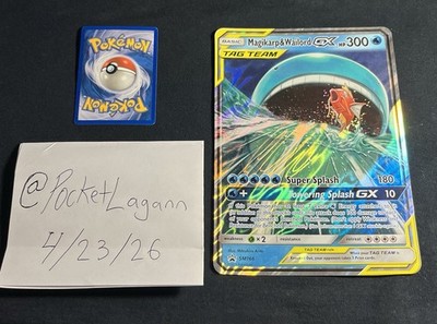 Pokemon Magikarp & Wailord GX Tag Team SM166 Holo Black Star Promo
