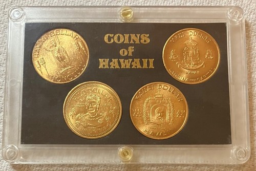 1973-1976 HAWAII - BU MINT $1 DOLLAR SET (4) - HILO, HONOLULU, KAUAI, LAHAINA - Afbeelding 1 van 3