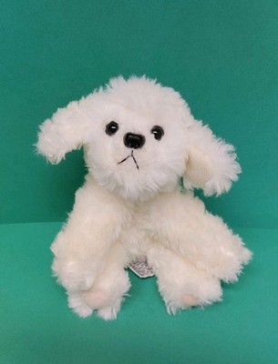 Russ Berrie Muffin Jr Puppy Dog Plush Maltese Bichon Soft White Fur Small 6'' 