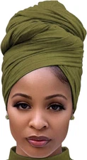 Head Wraps for Black Women Stretch Head Scarf Long African Hair Wraps Turban Hea